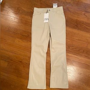 Zara mini flare leather pants